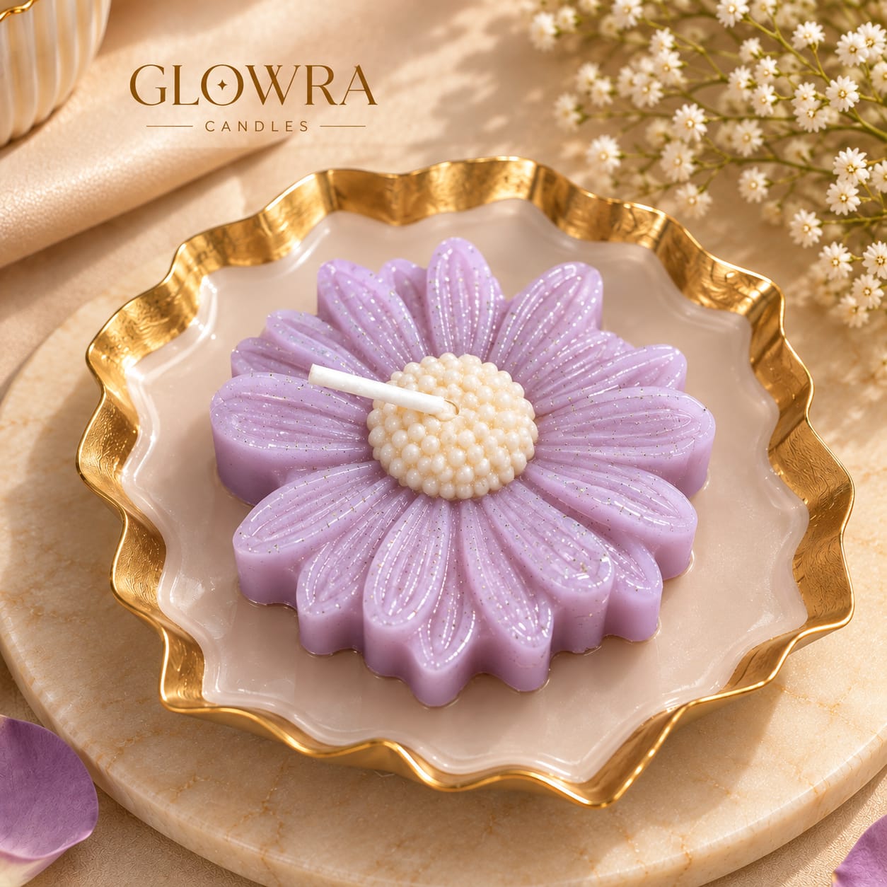 GLOWRA Floral Urli Candle