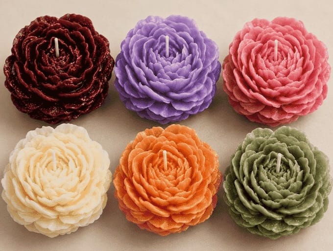 GLOWRA Flower Scented Candles gift set
