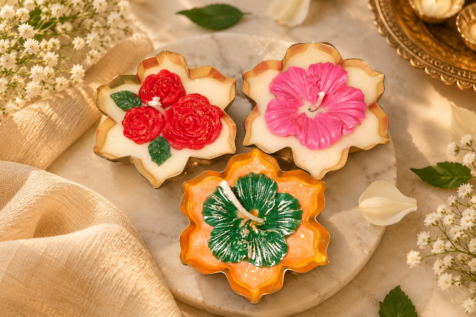 GLOWRA Hibiscus Floral Blush Small